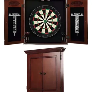 Juego de tablero, dardos y gabinete